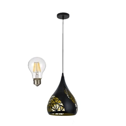 Lampa sufitowa wisząca loft stożek + żarówka 8W A60 E27 4000K