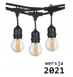 Girlanda ogrodowa zewnętrzna żarówkowa 10m 10pkt+10szt żarówka Edison LED 4W G45 E27 4000K