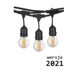 Zestaw girlanda ogrodowa żarówkowa 10m 10pkt+10szt żarówka Edison LED 4W G45 E27 2800K