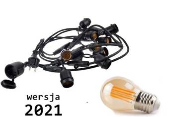 Zestaw girlanda ogrodowa żarówkowa 5m 5pkt+5szt żarówka  Edison LED 4W G45 E27 2300K