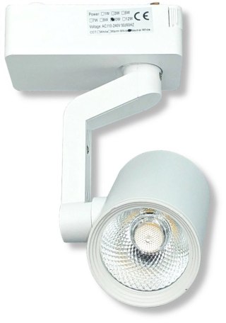 Reflektor LED lampa szynowa biała 10W 1 fazowa 4000K 1000lm kąt świecenia 20°