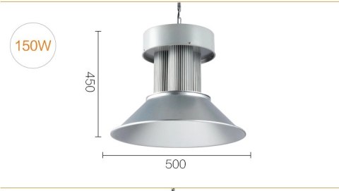 Lampa magazynowa LED srebrna 150W 5000K 15000lm kąt świecenia 120° Lampa magazynowa LED srebrna 150W 5000K 15000lm kąt świecenia 120°