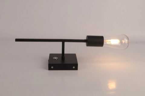 Kinkiet Ścienny LED E27 Czarny Loft Metalowy z USB Bezprzewodowy Kinkiet Ścienny LED E27 Czarny Loft Metalowy z USB Bezprzewodowy