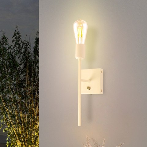 Kinkiet Ścienny LED E27 biały Loft Metalowy z USB Bezprzewodowy Kinkiet Ścienny LED E27 biały Loft Metalowy z USB Bezprzewodowy