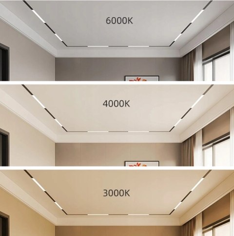 Lampa magnetyczna LED 18W 6000K szynowa liniowa czarna 48V Lampa magnetyczna LED 18W 6000K szynowa liniowa czarna 48V