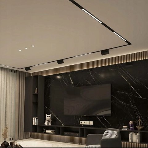 Lampa magnetyczna LED 20W 4000K szynowa liniowa czarna 48V neutralna barwa Lampa magnetyczna LED 20W 4000K szynowa liniowa czarna 48V neutralna barwa