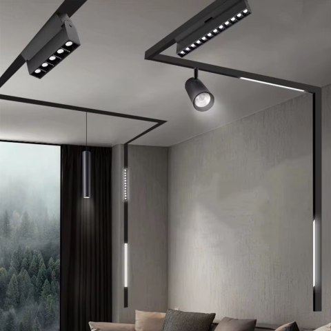 Lampa magnetyczna LED 20W 4000K szynowa liniowa czarna 48V neutralna barwa Lampa magnetyczna LED 20W 4000K szynowa liniowa czarna 48V neutralna barwa