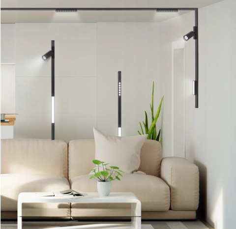 Lampa magnetyczna LED 20W 4000K szynowa liniowa czarna 48V neutralna barwa Lampa magnetyczna LED 20W 4000K szynowa liniowa czarna 48V neutralna barwa