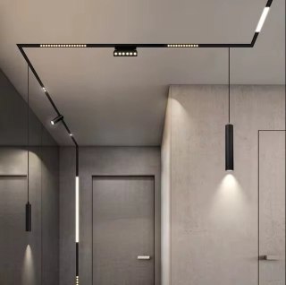 Oświetlenie szynowe magnetyczne 1x SZYNA 1m + 2x10W lampa liniowa + 1x12W lampa liniowa magnetyczna neutralna LED
