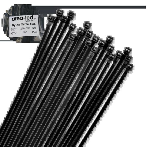 Trytytki opaski zasiskowe kablowe zipy czarne 100szt 2,5x100 Trytytki opaski zasiskowe kablowe zipy czarne 100szt 2,5x100
