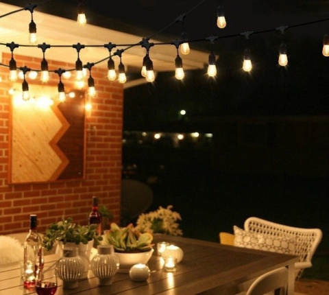 Zestaw girlanda ogrodowa żarówkowa 20m 20pkt + 20szt żarówka vintage retro Edison Filament LED 4W ST45 E27 2800K Zestaw girlanda ogrodowa żarówkowa 20m 20pkt + 20szt żarówka vintage retro Edison Filament LED 4W ST45 E27 2800K