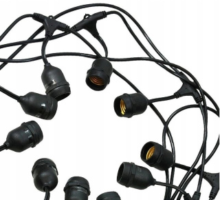 Zestaw girlanda ogrodowa żarówkowa 20m 20pkt + 20szt żarówka vintage retro Edison Filament LED 8W G80 E27 2300K