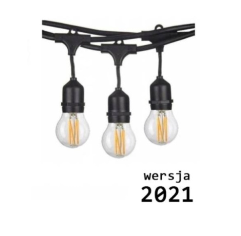 Zestaw girlanda ogrodowa żarówkowa 5m 5pkt+5szt żarówka vintage Edison LED 4W G45 E27 2800K Zestaw girlanda ogrodowa żarówkowa 5m 5pkt+5szt żarówka vintage Edison LED 4W G45 E27 2800K