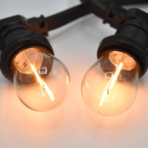 Girlanda ogrodowa żarówkowa 10m 10pkt+10szt żarówka Edison LED 1W ST45 E27 2800K Girlanda ogrodowa żarówkowa 10m 10pkt+10szt żarówka Edison LED 1W ST45 E27 2800K
