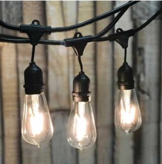 Girlanda tarasowa 20m 40pkt + 40szt żarówki retro 4W ST64 E27 4000K barwa neutralna