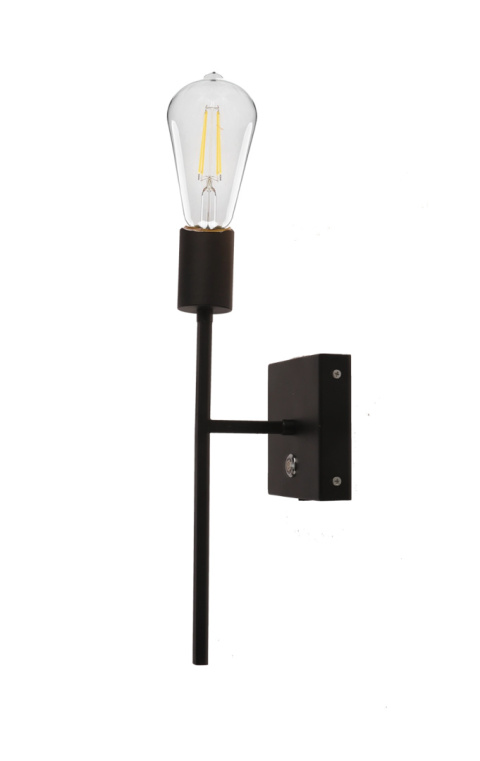 Kinkiet Ścienny LED E27 Czarny Loft Metalowy z USB Bezprzewodowy Kinkiet Ścienny LED E27 Czarny Loft Metalowy z USB Bezprzewodowy