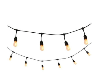 Zestaw girlanda świetlna ogrodowa 20m 20pkt + 20szt żarówka Edison LED 2W G45 E27 2700K ciepła