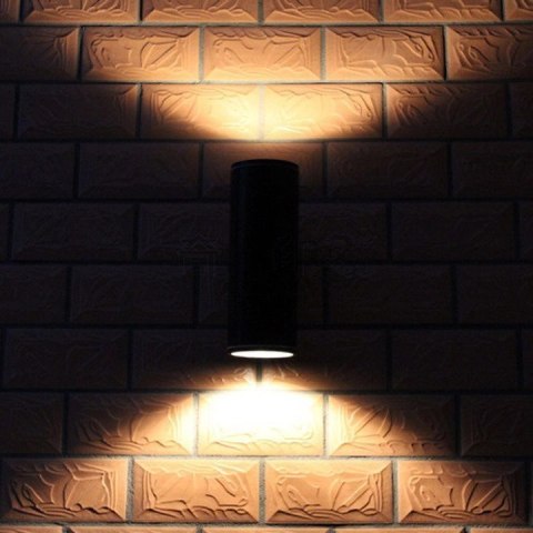 Lampa elewacyjna natynkowa punktowa kinkiet czarna 2x6W 1200lm IP65 Kąt świecenia: 45 ° Lampa elewacyjna natynkowa punktowa kinkiet czarna 2x6W 1200lm IP65 Kąt świecenia: 45 °