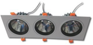 Lampa sufitowa podtynkowa potrójna LUO 30W 4500K