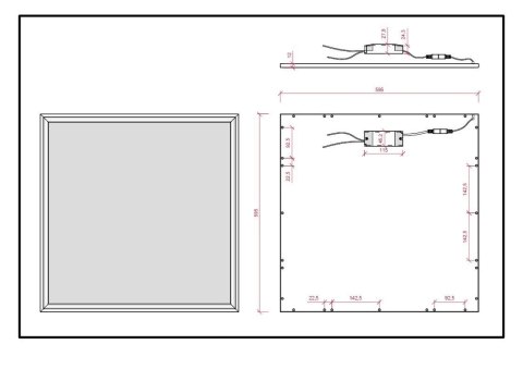 Panel podtynkowy LED 40W 6000K 4000lm kąt świecenia 180° bez zasilacza Panel podtynkowy LED 40W 6000K 4000lm kąt świecenia 180° bez zasilacza