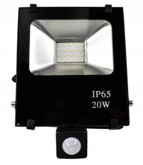Naświetlacz halogen LED 20W 6500K z czujnikiem PIR IP65 Naświetlacz halogen LED 20W 6500K z czujnikiem PIR IP65